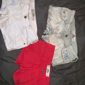 3 pairs of Hollister  jean shorts